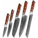 Damano Kuchyňský set 5 nožů DAMANO® D-B13R z damaškové oceli – Zboží Dáma