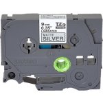 Brother TZE-M921, TZ-M921, 9mmx8m, černý tisk/matně stříbrný podklad, originální páska – Zboží Dáma