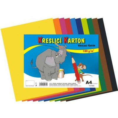 STEPA Kreslicí karton A4 (180g/m2, 10ks) mix barev – Zboží Dáma
