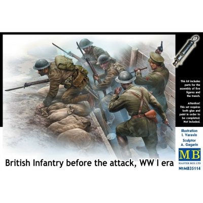 Master Box British Infantry before the attack WWI 5fig MB35114 1:35 – Zboží Mobilmania