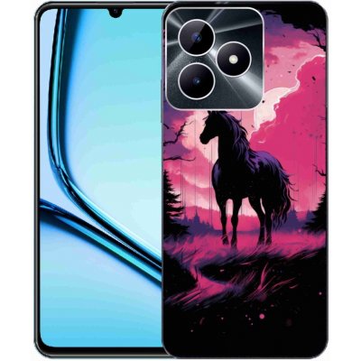 mmCase Realme Note 50 Gelový kryt černý kreslený kůň 1 – Sleviste.cz