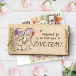 Dřevia Dárková obálka na peníze - Srdce - Příspěvek na Vaši cestu životem! – Zboží Živě