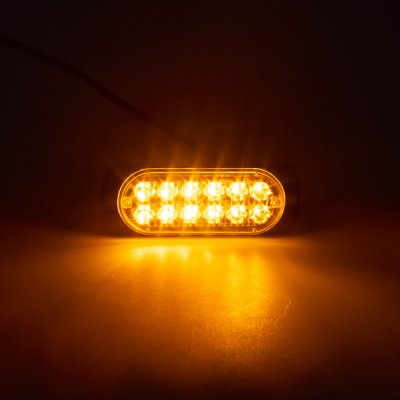 SLIM výstražné LED světlo vnější, oranžové, 12/24V,12 x 1W – Zboží Mobilmania