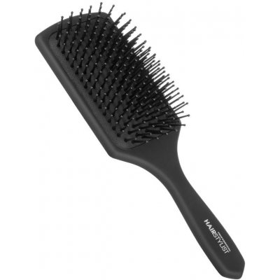 Xanitalia Hair Stylist kartáč černý plochý široký nylonové ostny – Sleviste.cz