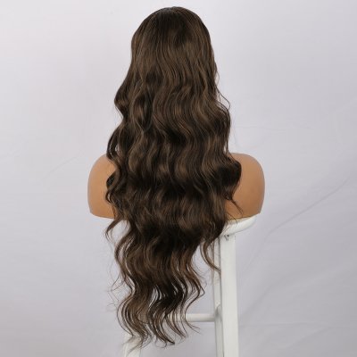 Vlnitý PONYTAIL se stahovací gumou - čokoládově hnědá – Zboží Dáma