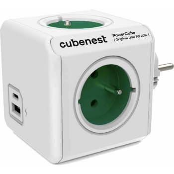 Cubenest PowerCube Original USB A+C PD 20 W zelená