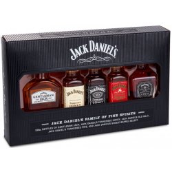 Jack Daniel's Family of Fine Spirits sada 39 % 5 x 0,05 l (holá láhev)