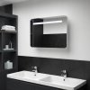 Koupelnový nábytek zahrada-XL LED koupelnová skříňka se zrcadlem 80 x 9,5 x 55 cm