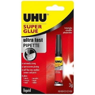 UHU Super Glue Ultra Fast Pipette 3g – Zboží Mobilmania