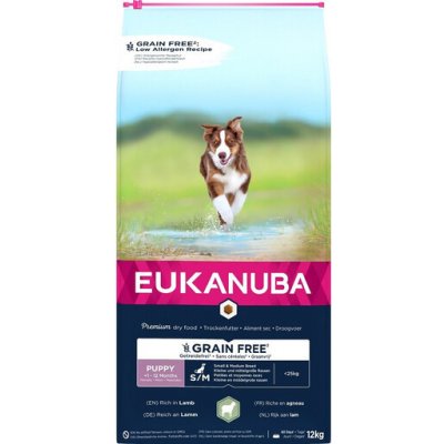 Eukanuba Grain Free S/M Puppy Jehněčí 12 kg