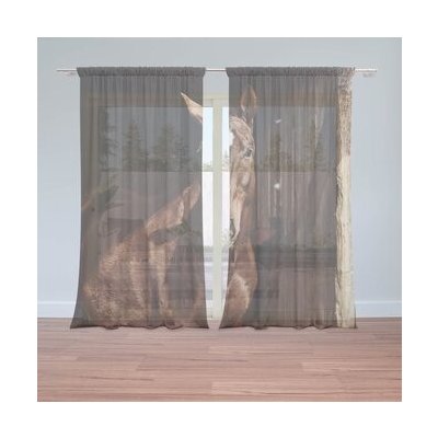 Sablio Záclony Kůň ve stáji: 2ks 150x250cm – Hledejceny.cz