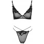 Černý průhledný set Cottelli LINGERIE – Zboží Dáma