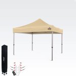 BRIMO Zahradní Altán Skládací 3x3m Prémiová UV/PVC Ochrana bez stěn Béžová S. Alu – Zboží Dáma