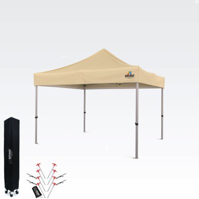 BRIMO Zahradní Altán Skládací 3x3m Prémiová UV/PVC Ochrana bez stěn Béžová S. Alu – Zboží Dáma