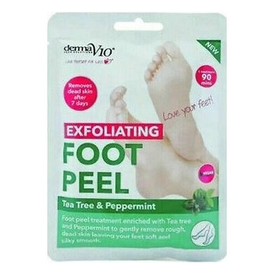 Derma V10 Exfoliating Foot Peel Tea Tree & Peppermint exfoliační maska na nohy 1 pár – Hledejceny.cz