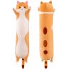 Dekorační polštář Ovčí Věci Plyšový polštář Dlouhá kočka Oranžová 70cm