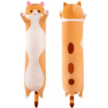 Ovčí Věci Plyšový polštář Dlouhá kočka Oranžová 70cm