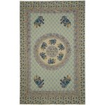 BOB Batik přehoz na postel indický Sloni Mandala azurový 210 x 135 cm – Sleviste.cz