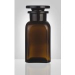 Sklárny Moravia skleněná prachovnice hnědá hranatá zabroušené víko 100 ml – Zboží Dáma