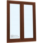 Kömmerling balkonové dveře 70 AD O+OS klapačka pravé ořech/ořech 150 x 220 cm jednostranná klika + madýlko + PVC rám – Hledejceny.cz