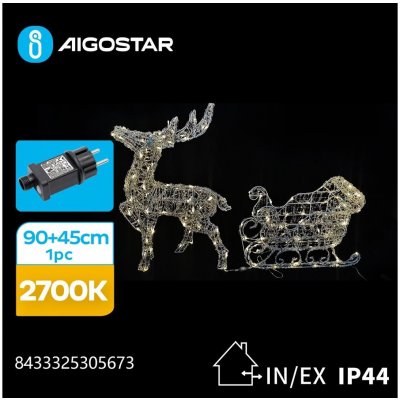 Aigostar B.V.-LED Venkovní dekorace LED 3,6W 31 230V 2700K 90 45cm IP44 – Sleviste.cz