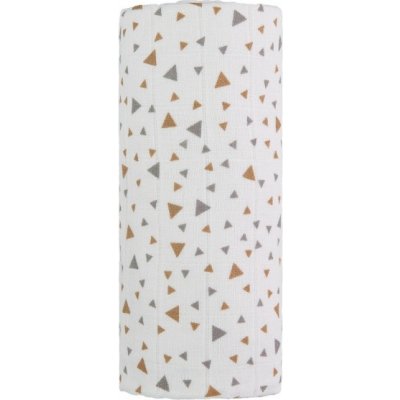 T-tomi Velká bavlněná TETRA osuška 120 x 120 cm béžové trojúhelníky – Zboží Dáma