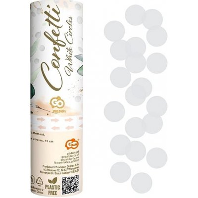 GoDan Vystřelovací konfety 15cm Svatební bílá – Zboží Dáma