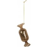 Clayre & Eef Zlato-hnědá skleněná vánoční ozdoba bonbón - 5*13 cm - Clayre & Eef – Hledejceny.cz