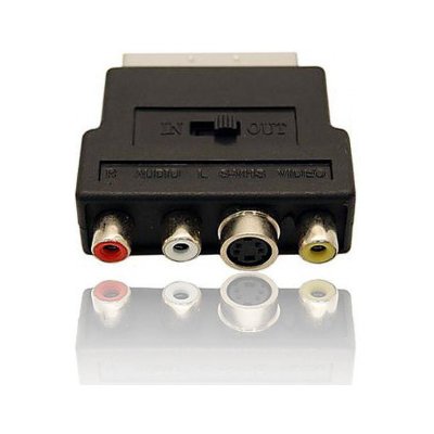 Gembird redukce SCART - 3 CINCH (RCA) + 1 S-Video (přepínatelná IN/OUT), CCV-4415 – Zboží Mobilmania