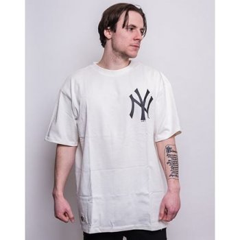 New Era MLB BIG LOGO OVERSIZED TEE NEW YORK YANKEES - Triko s potiskem -  beige/špinavě bílá 