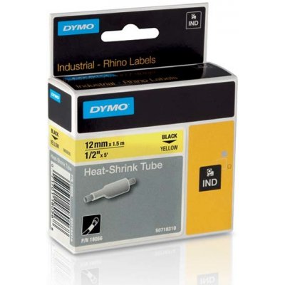 Dymo originální páska do tiskárny štítků, Dymo, 18486, černý tisk/metalický podklad, 5.5m, 12mm, RHINO permanentní polyesterová D1 – Zboží Živě