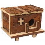Small Animal Domek srub dřevěný s kůrou 18 x 13 x 13,5 cm – Sleviste.cz
