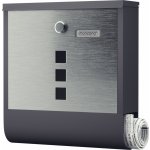 monzana® Poštovní schránka 30,5x10x33,5cm |černá/stříbrná – Hledejceny.cz