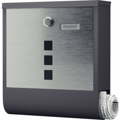 monzana® Poštovní schránka 30,5x10x33,5cm |černá/stříbrná – Hledejceny.cz