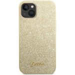 Pouzdro Guess PC/TPU Glitter Flakes Metal Logo iPhone 14 zlaté – Sleviste.cz