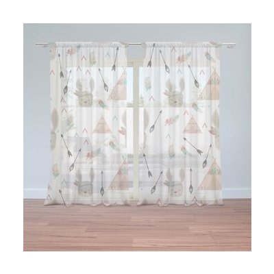 Sablio Záclony Zajíci u stanu: 2ks 150x250cm – Hledejceny.cz