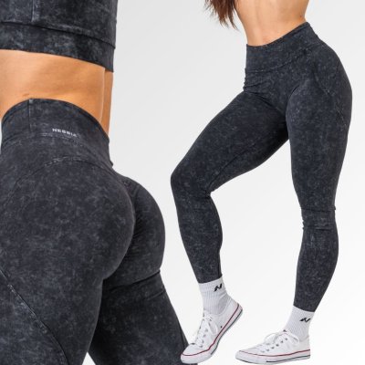 Nebbia Washed fitness legíny s vysokým pasem GYM WARRIOR 776 black – Zboží Dáma