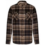 Pánská zateplená košile karamelová a černá – Zboží Dáma