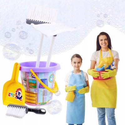 Dudlu Uklízecí dětský set 2 smetáky s kyblíkem a doplňky malá uklízečka 2 druhy – Sleviste.cz