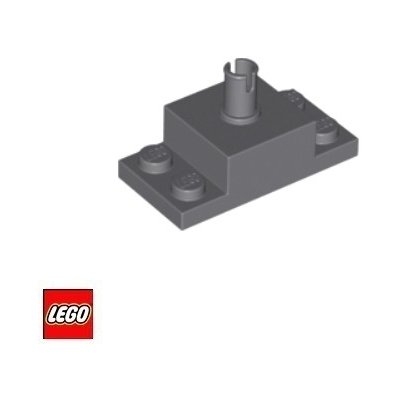 LEGO® 30592 Kostka 2x2 S horním pinem a 1x2 podložka po stranách Tmavě-Šedá – Zboží Mobilmania