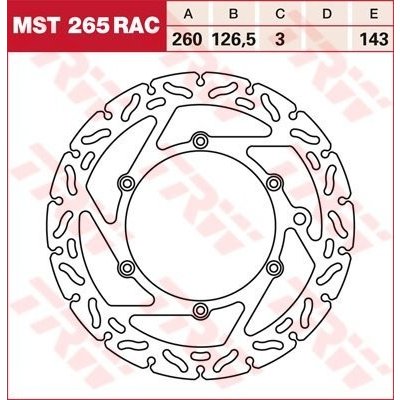 TRW MST265RAC brzdový kotouč, přední KTM EXC-R 450 rok 2008 – Hledejceny.cz