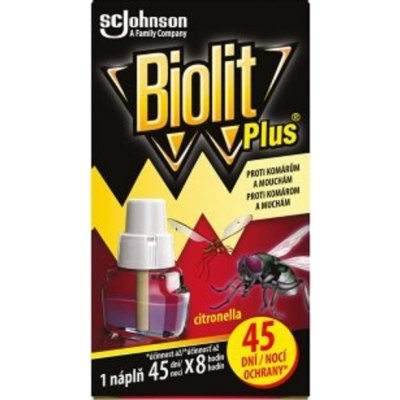 Biolit Plus Elektrický odpařovač s vůní citronelly proti komárům a mouchám náhradní náplň 45 nocí 31 ml – Zboží Mobilmania