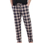 Pánské pyžamové kalhoty béžové a modře kárované 1P1974 béžová – Zboží Dáma