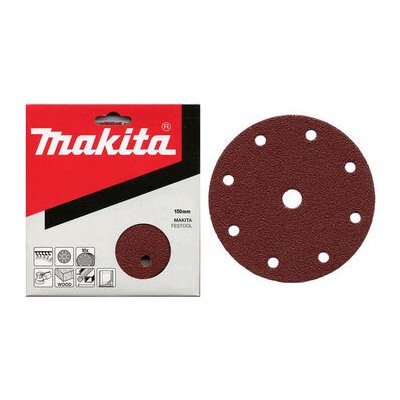 Makita P-31918 / Brusný papír na dřevo | kov | kámen / Zrnitost K40 / Průměr 150 mm / 9 otvorů / 10 ks (P-31918)