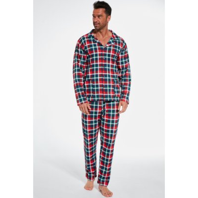Cornette 905/253 Jimmie pánské pyžamo dlouhé propínací tm.modro červené –  Zboží Dáma
