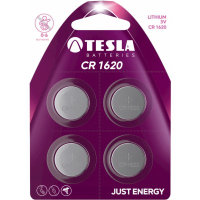 Tesla Lithium CR1620 knoflíkové baterie 3V 4ks (1099137156)