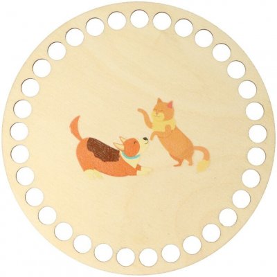 Natana dno na košík hravá kočička a pejsek 15cm – Zboží Dáma