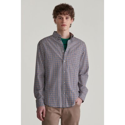 Gant košile reg light twill gingham cacao – Hledejceny.cz
