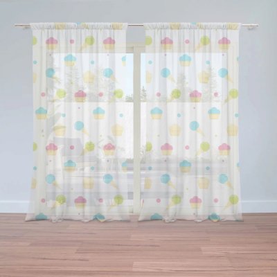 Záclony Zmrzlinky s muffiny: 2 ks - 150x250 cm - Sablio – Hledejceny.cz