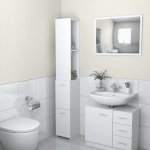 Shumee Koupelnová skříňka - bílá, 25 × 25 × 170 cm, dřevotříska – Zbozi.Blesk.cz
